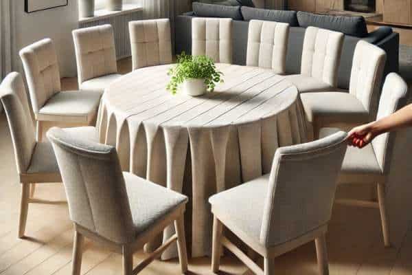 Rotate Chairs for Even Wear
Clean Cloth Dining Room Chairs