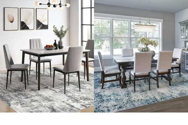 Four- to Six-Seat Dining Room Table Rug Size
What Size Rug goes Under a Dining Room Table